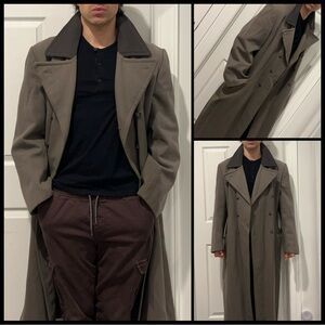 Vintage Wool Military Over Coat Size Large